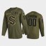 Seattle Kraken Custom Mens Adidas Veterans Day 2022 Military Appreciation NHL Jersey – Olive