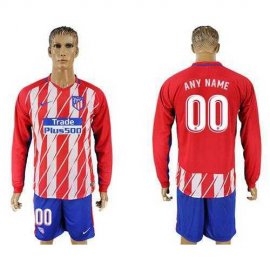 Atletico Madrid Personalized Home Long Sleeves Soccer Club Jersey