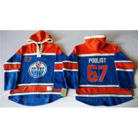 Edmonton Oilers #67 Benoit Pouliot Light Blue Sawyer Hooded Sweatshirt Stitched NHL Jersey