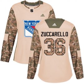Adidas New York Rangers #36 Mats Zuccarello Camo Authentic 2017 Veterans Day Womens Stitched NHL Jersey