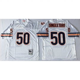 Mitchell&Ness Chicago Bears #50 Mike Singletary White Small No. Throwback Stitched NFL Jersey