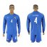 France #4 Varane Home Long Sleeves Soccer Country Jersey