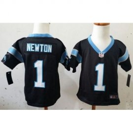 Toddler Nike Carolina Panthers #1 Cam Newton Black Team Color Stitched NFL Elite Jersey