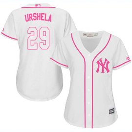 New York Yankees #29 Gio Urshela White/Pink Fashion Womens Stitched MLB Jersey