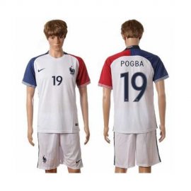 France #19 Pogba Away Soccer Country Jersey