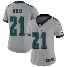 Nike Philadelphia Eagles #21 Jalen Mills Silver Womens Stitched NFL Limited Inverted Legend Jersey