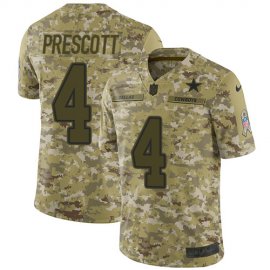 Nike Dallas Cowboys #4 Dak Prescott Camo Mens Stitched NFL Limited 2018 Salute To Service Jersey