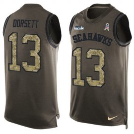 Nike Seattle Seahawks #13 Phillip Dorsett Green Mens Stitched NFL Limited Salute To Service Tank Top Jersey