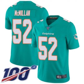 Nike Miami Dolphins #52 Raekwon McMillan Aqua Green Team Color Mens Stitched NFL 100th Season Vapor Limited Jersey