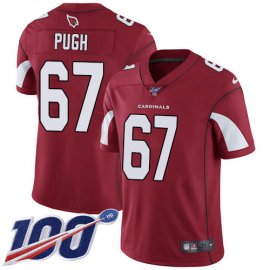 Nike Arizona Cardinals #67 Justin Pugh Red Team Color Mens Stitched NFL 100th Season Vapor Limited Jersey