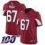 Nike Arizona Cardinals #67 Justin Pugh Red Team Color Mens Stitched NFL 100th Season Vapor Limited Jersey