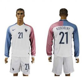 France #21 Koscielny Away Long Sleeves Soccer Country Jersey