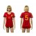 Womens Spain #5 Puyol Red Home Soccer Country Jersey