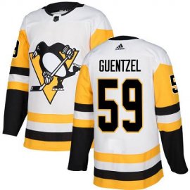 Adidas Pittsburgh Penguins #59 Jake Guentzel White Road Authentic Stitched NHL Jersey
