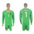 Spain #1 De Gea Green Long Sleeves Goalkeeper Soccer Country Jersey