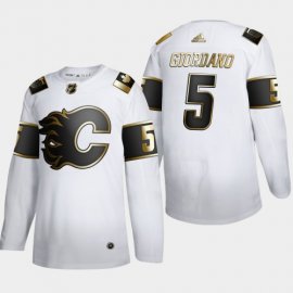 Calgary Flames #5 Mark Giordano Mens Adidas White Golden Edition Limited Stitched NHL Jersey