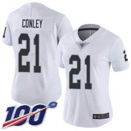 Nike Las Vegas Raiders #21 Gareon Conley White Womens Stitched NFL 100th Season Vapor Limited Jersey