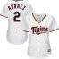 Minnesota Twins #2 Luis Arraez White Home Womens Stitched MLB Jersey