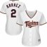 Minnesota Twins #2 Luis Arraez White Home Womens Stitched MLB Jersey