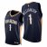 Nike New Orleans Pelicans #1 Zion Williamson Mens 2021-22 75th Diamond Anniversary NBA Jersey Navy Mens