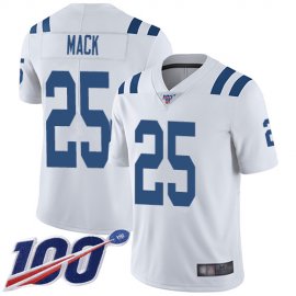 Nike Indianapolis Colts #25 Marlon Mack White Mens Stitched NFL 100th Season Vapor Limited Jersey