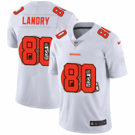 Cleveland Browns #80 Jarvis Landry White Mens Nike Team Logo Dual Overlap Limited NFL Jersey