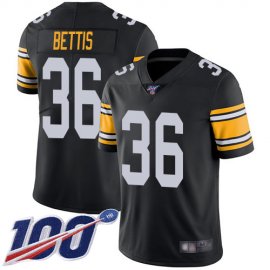 Nike Pittsburgh Steelers #36 Jerome Bettis Black Alternate Mens Stitched NFL 100th Season Vapor Limited Jersey