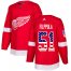 Adidas Detroit Red Wings #51 Valtteri Filppula Red Home Authentic USA Flag Stitched Youth NHL Jersey