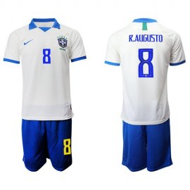 Brazil #8 R.Augusto White Soccer Country Jersey