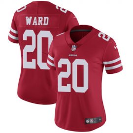 Nike San Francisco 49ers #20 Jimmie Ward Red Team Color Womens Stitched NFL Vapor Untouchable Limited Jersey