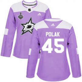 Adidas Dallas Stars #45 Roman Polak Purple Authentic Fights Cancer Womens 2020 Stanley Cup Final Stitched NHL Jersey
