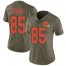 Nike Cleveland Browns #85 David Njoku Olive Womens Stitched NFL Limited 2017 Salute to Service Jersey