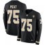 Nike New Orleans Saints #75 Andrus Peat Black Team Color Mens Stitched NFL Limited Therma Long Sleeve Jersey