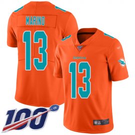 Nike Miami Dolphins #13 Dan Marino Orange Mens Stitched NFL Limited Inverted Legend 100th Season Jersey