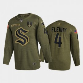 Seattle Seattle Kraken #4 Haydn Fleury Mens Adidas Veterans Day 2022 Military Appreciation NHL Jersey – Olive Mens