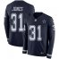 Nike Dallas Cowboys #31 Byron Jones Navy Blue Team Color Mens Stitched NFL Limited Therma Long Sleeve Jersey
