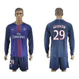 Paris Saint-Germain #29 Augustin Home Long Sleeves Soccer Club Jersey
