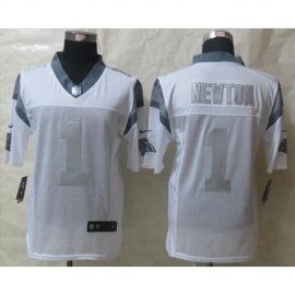 Nike Carolina Panthers #1 Cam Newton White Mens Stitched NFL Limited Platinum Jersey