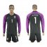 Brazil #1 Alisson Black Goalkeeper Long Sleeves Soccer Country Jersey