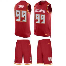 Nike Tampa Bay Buccaneers #99 Warren Sapp Red Team Color Mens Stitched NFL Limited Tank Top Suit Jersey