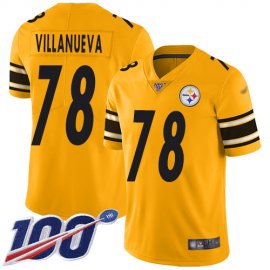 Nike Pittsburgh Steelers #78 Alejandro Villanueva Gold Mens Stitched NFL Limited Inverted Legend 100th Season Jersey