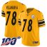 Nike Pittsburgh Steelers #78 Alejandro Villanueva Gold Mens Stitched NFL Limited Inverted Legend 100th Season Jersey
