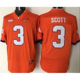 Clemson Tigers #3 Artavis Scott Orange 2016 National Championship Stitched NCAA Jersey