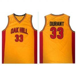 Golden State Warriors #33 Kevin Durant Gold Oak Hill Academy High School Stitched NBA Jersey
