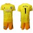 Manchester United #1 De Gea Yellow Goalkeeper Soccer Club Jersey