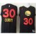 Golden State Warriors #30 Stephen Curry Black Fashion Stitched NBA Jersey