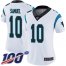 Nike Carolina Panthers #10 Curtis Samuel White Womens Stitched NFL 100th Season Vapor Limited Jersey