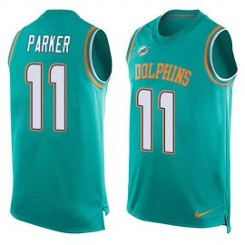 Nike Miami Dolphins #11 DeVante Parker Aqua Green Team Color Mens Stitched NFL Limited Tank Top Jersey