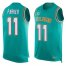 Nike Miami Dolphins #11 DeVante Parker Aqua Green Team Color Mens Stitched NFL Limited Tank Top Jersey
