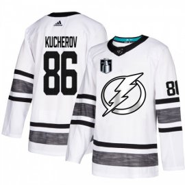 Adidas Tampa Bay Lightning #86 Nikita Kucherov White Authentic 2022 Stanley Cup Final Patch All-Star Stitched NHL Jersey Mens